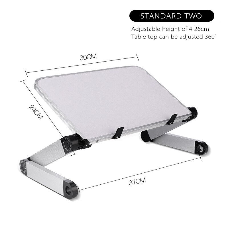 Adjustable Computer Table Aluminum Alloy Laptop Desk 360 Degree Laptop Stand Foldable Computer Table Stand Tray Notebook Stand: White B