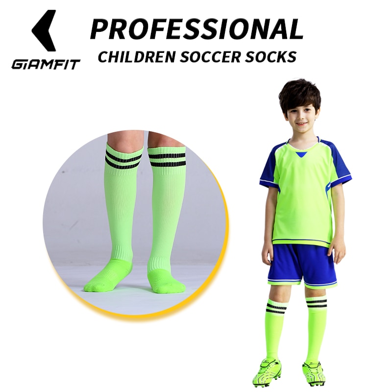 JIANFEI Professionelle Kinder Sport Fußball Socken Anti Slip Fußball Laufen Lange Strumpf Über Knie Gummi Socken