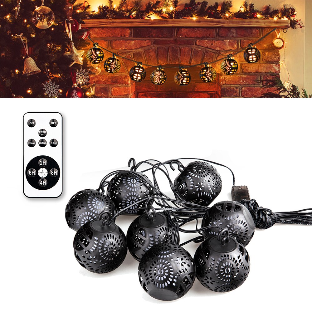 Flame Ball Light String LEDs Flame Cotton Ball Decoration Outdoor Fairy Lights Valentine Wedding Globe Lighting: UK Plug