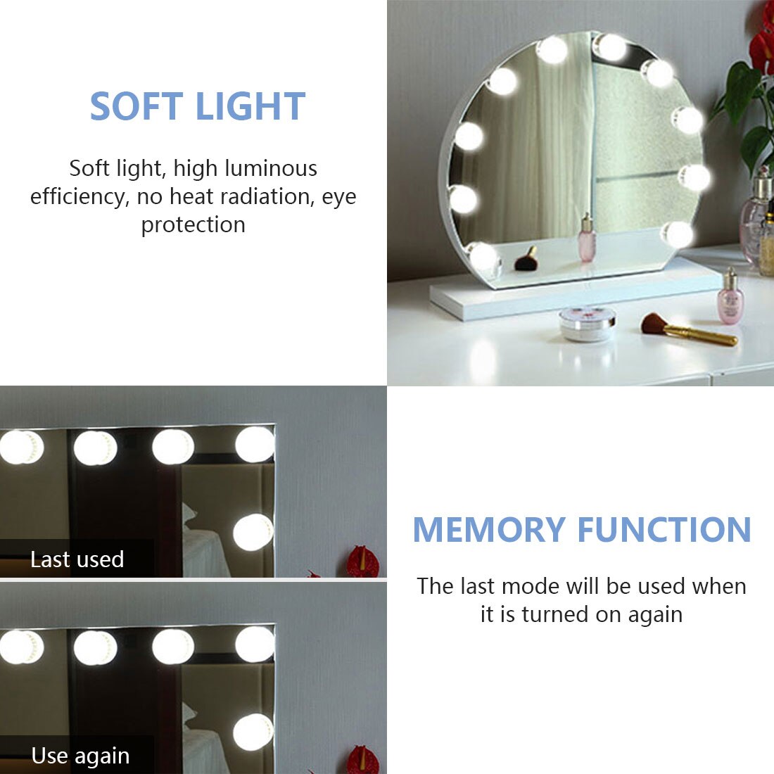 Led Make-Up Spiegel Licht Usb 14 Lampen Kaptafel Ijdelheid Lamp Led Cosmetische Verlichting Traploos Dimbare Badkamer Spiegel Lamp
