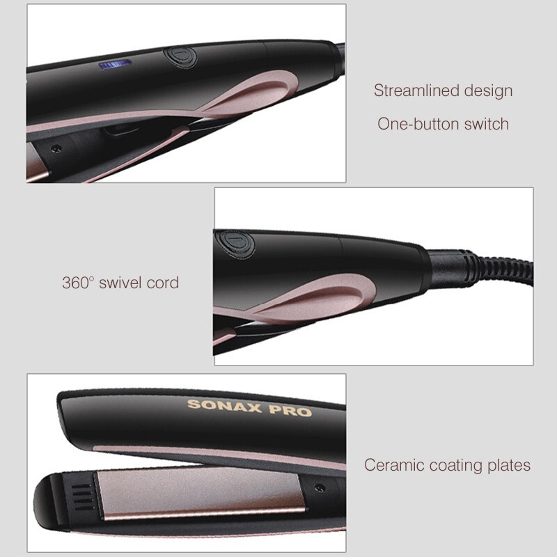 SONAX PRO Tourmaline Ceramic Hair Straightener Heating Plates Flat Iron Wet/Dryer Straightening Irons Hair Styler