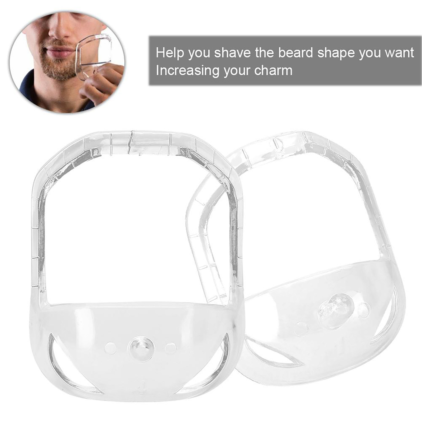 Beard Template, Goatee Outliner Mustache Contour Styling Tool for Man (White)