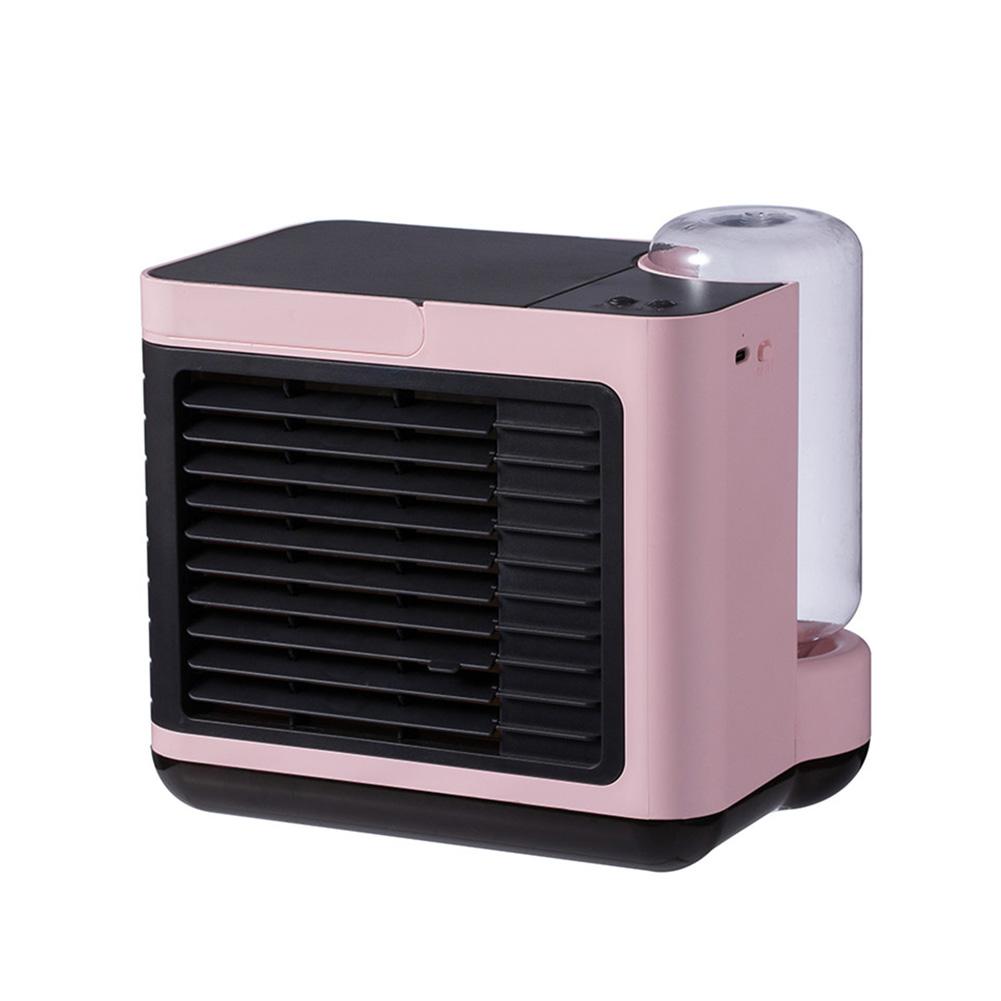 3 in 1 Portable Air Conditioner Silent LED Light Conditioning Humidifier Purifier USB Desktop Air Cooler Fan for Car Home Office: Pink