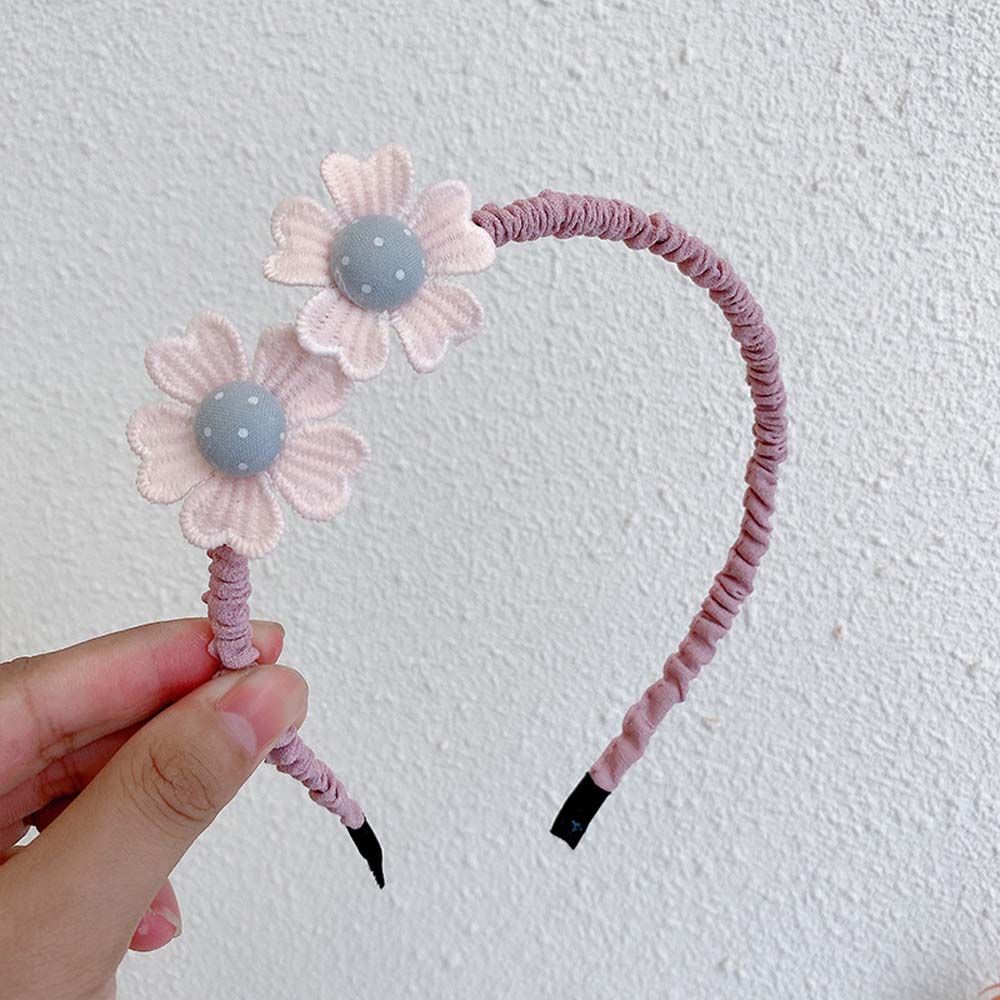 Diademas con lazo de flores para niña, bandanas de estilo coreano, cinta para el pelo con pliegues, diadema: 01