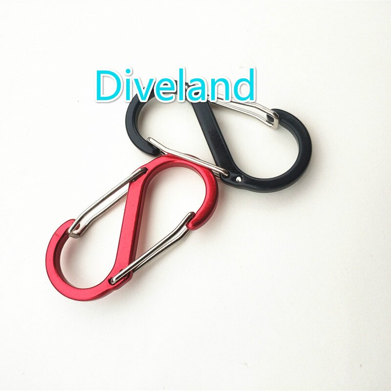 5 Pcs Duiken Aluminium Karabijnhaak S Vormige Zwart Blauw Rood Groen Paars Sleutelhanger Overhandigen Clip Secure Lock Karabijnhaak