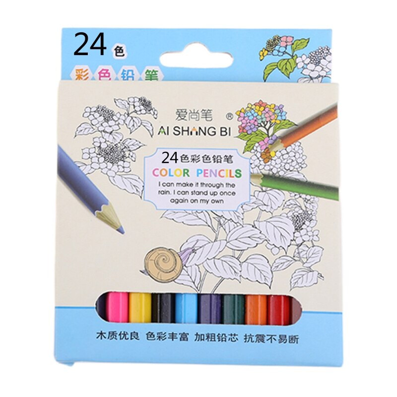 Lápices de colores de madera Natural para dibujo, suministros de bocetos para artista, oficina y escuela, 12/24 unidades: 3