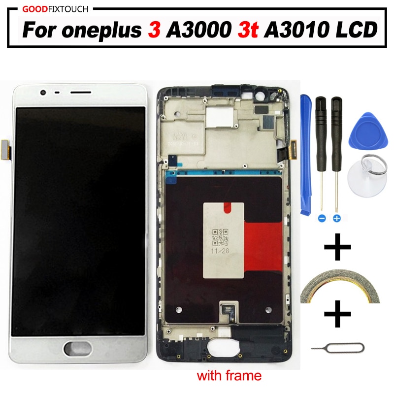 Oneplus 3T Lcd Touch Screen 100% Fhd 5.5 "Digitizer Vergadering Vervanging Accessoire Voor Oneplus3 A3010 A3000 drie