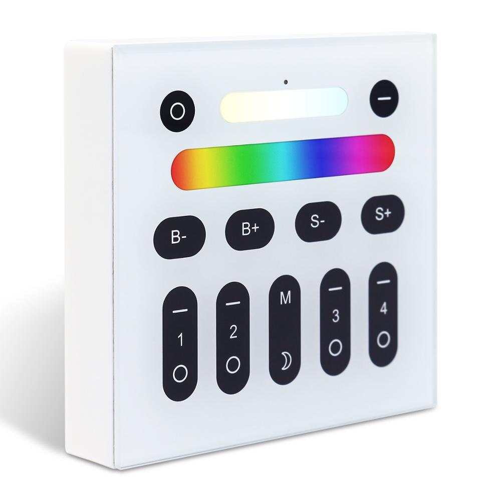 Gledopto zigbee 3.0 smart rgbcct  MR16 søkelyset pro 4w ac /dc12v pære fungerer med alexa ekko Plus telefon app/stemme/rf fjernkontroll: 4- sone veggbryter