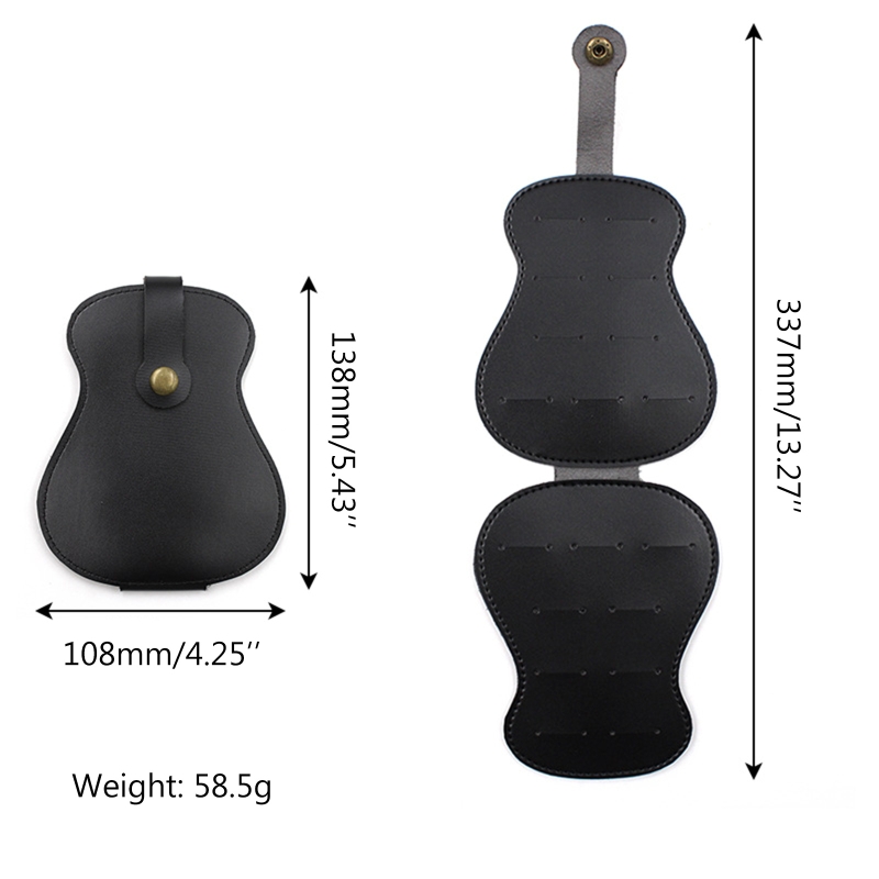 Leren gitaarplectrumhouder, plectrumhoesje/etui voor akoestische en elektrische gitaar