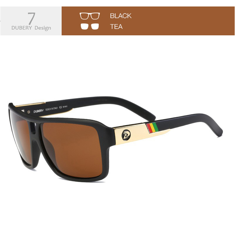 DUBERY Gafas de sol polarizadas con protección UV400 para hombres y mujeres, 10 colores, modelo 008: Castaño