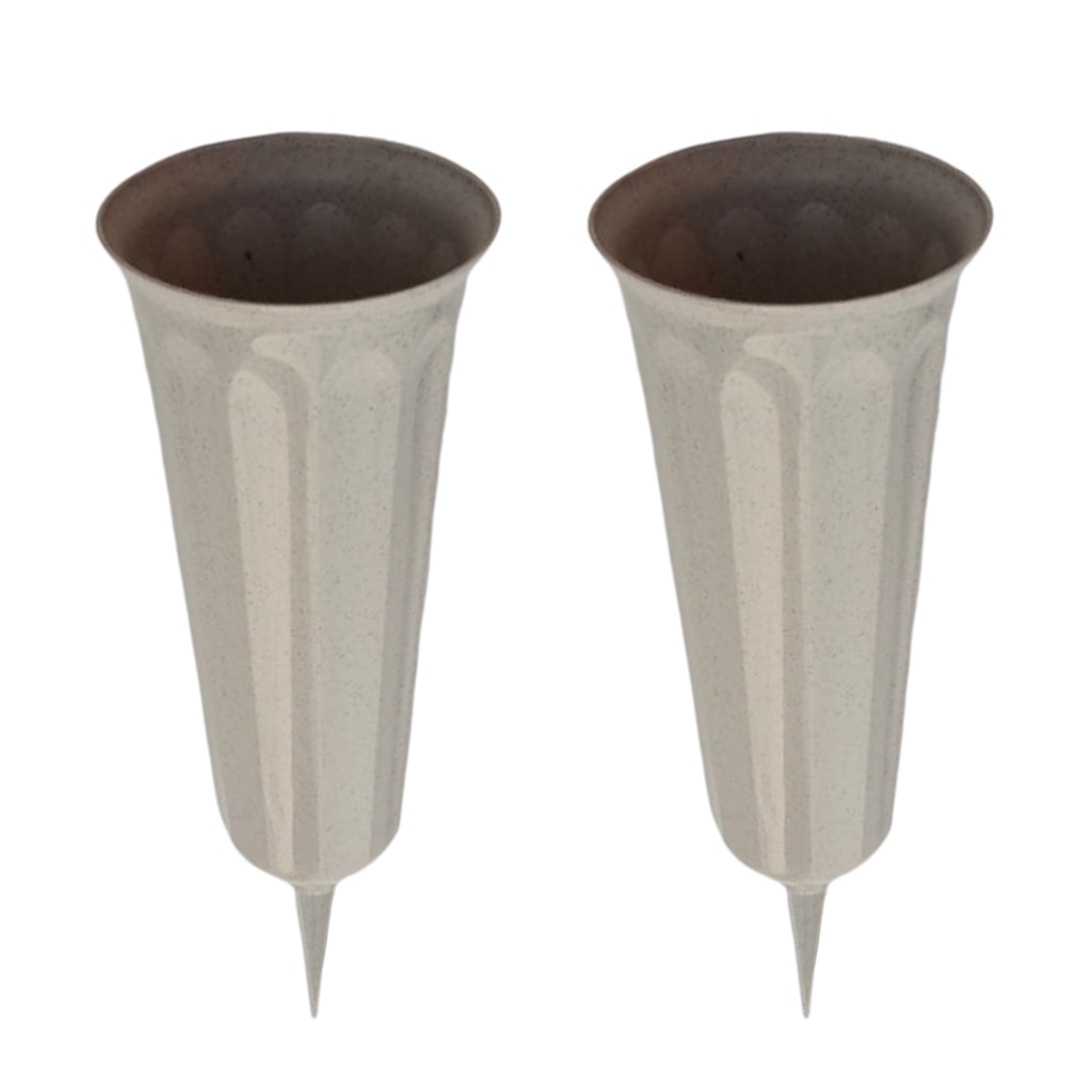 Set Van 2 Begraafplaats Vaas Memorial Begrafenis Leveringen Bloempot Grondpen Plastic