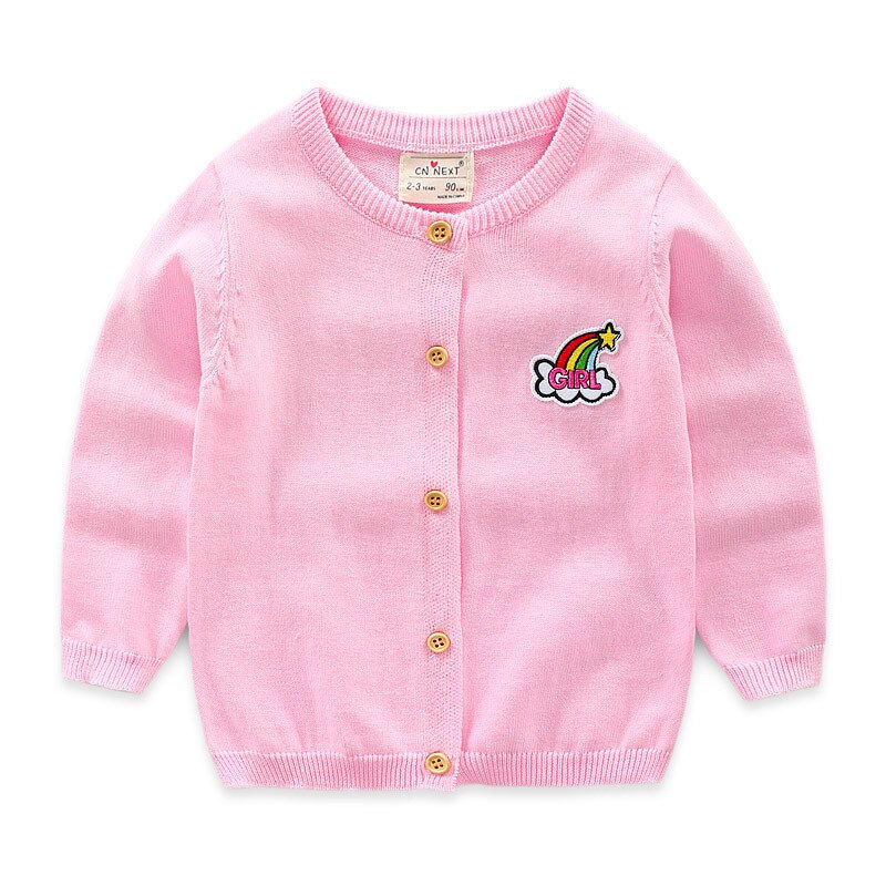 Meisjes Vest Katoenen Baby Trui: Roze / 6m