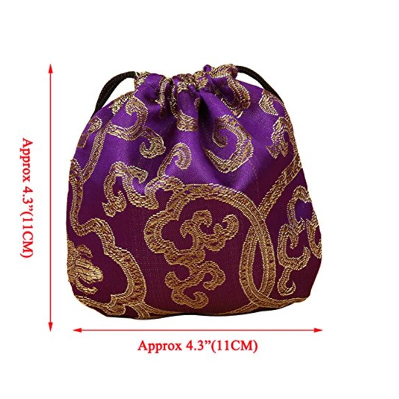 20Stck 11x11cm die Seide Tasche Kordel tasche Mischfarben Halskette Armbinde Perlen Taschen Schmuck Verpackung Weihnachten/ hochzeit Tasche