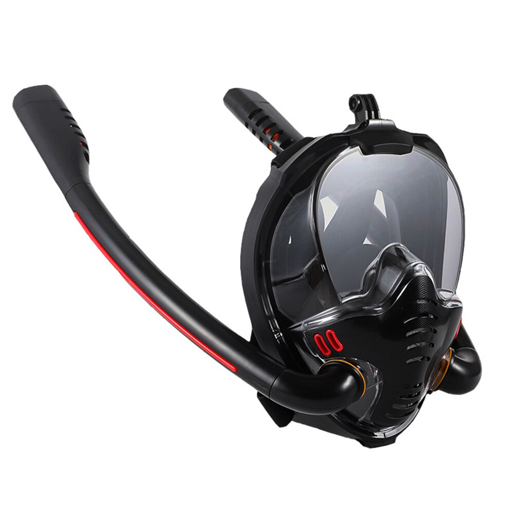 Smaco Scuba Diving Mask Full Face Anti Fog Adult Youth Underwater Wide View Snorkel Mask Waterproof Swimming Masks Camera Mount: black / L/XL