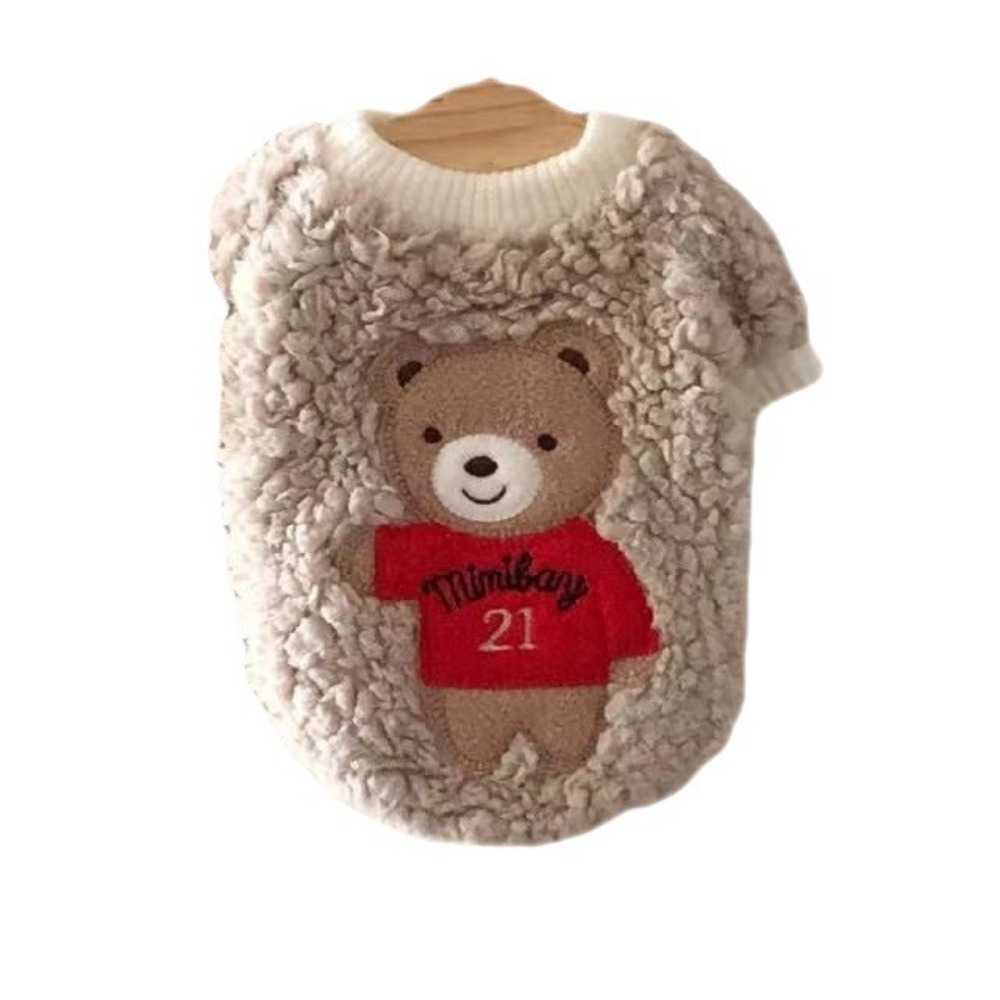 Pet Hoodies Plush Embroidered Hoodies Teddy Autumn and Winter Clothing Trendy Brand Two Leg Clothes Cat Pet Velvet Clothes