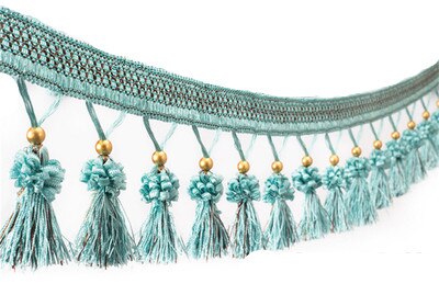 Rideau à franges avec des perles en cuivre en métal de 1M, bricolage soi-même, pour robe latine, rideau de vêtement, accessoires de couture décoratifs, ruban d'habillage: N