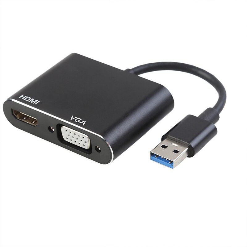 USB 3,0 zu HDMI VGA 1080P HD Konverter o Video 2 in 1 Hub (für Mac OS) Fenster 7/8/10 HDTV Projektor