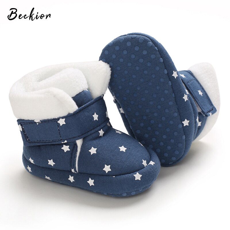 Beckior Baby Winter Leuke Schoenen Meisjes Lopen Laarzen Jongens Ster Enkel Schoenen Peuters Comfort Soft Pasgeborenen Warme Gebreide Booties