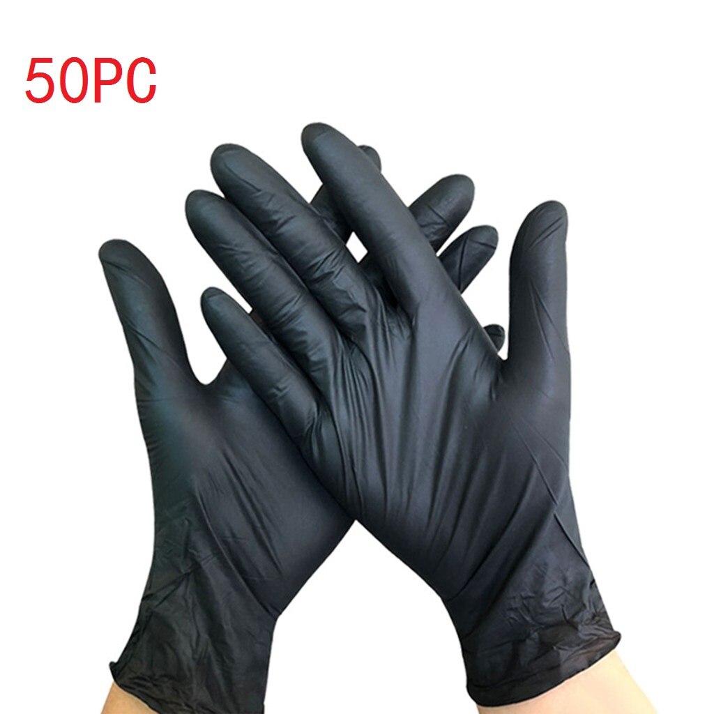 50/100 stücke Nitril Schwarz Einweg Handschuhe Geschirr Bbq Kochen Küche Pvc Blau Handschuhe Schlecht Haushalts Reinigung Gloves█