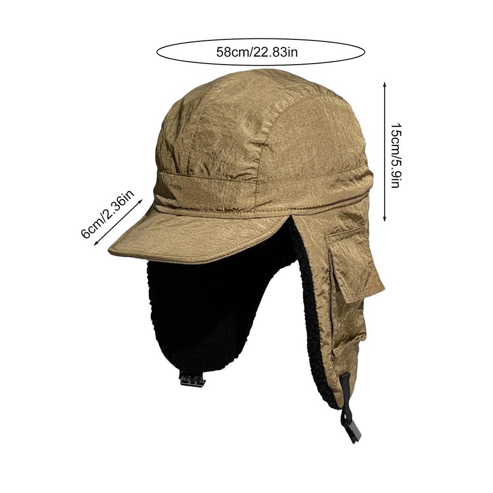 Chapéu caçador de inverno para homens e mulheres, chapéu de piloto à prova de vento com aba de orelha, chapéu de soldado ao ar livre, acessórios de fantasia à prova de frio: Vermelho