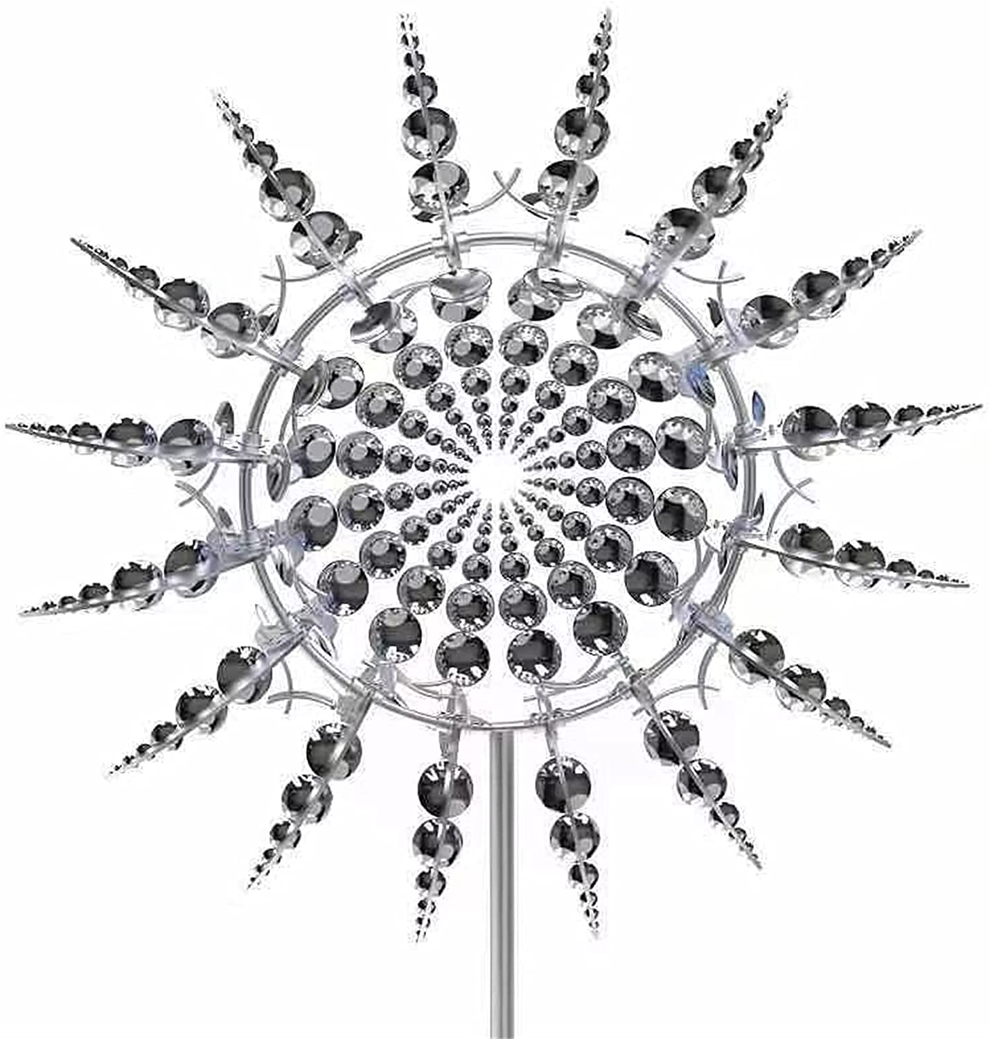 Unique and Magical Metal Windmill,3D Wind Sculptures Move with The Wind,Kinetic Metal Wind Spinners with Metal Garden Stake