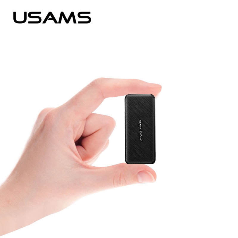 5000mAh Mini Power Bank for iPhone Samsung,USAMS External Battery Poverbank Ultra-thin powerbank Type C fast charging pover bank