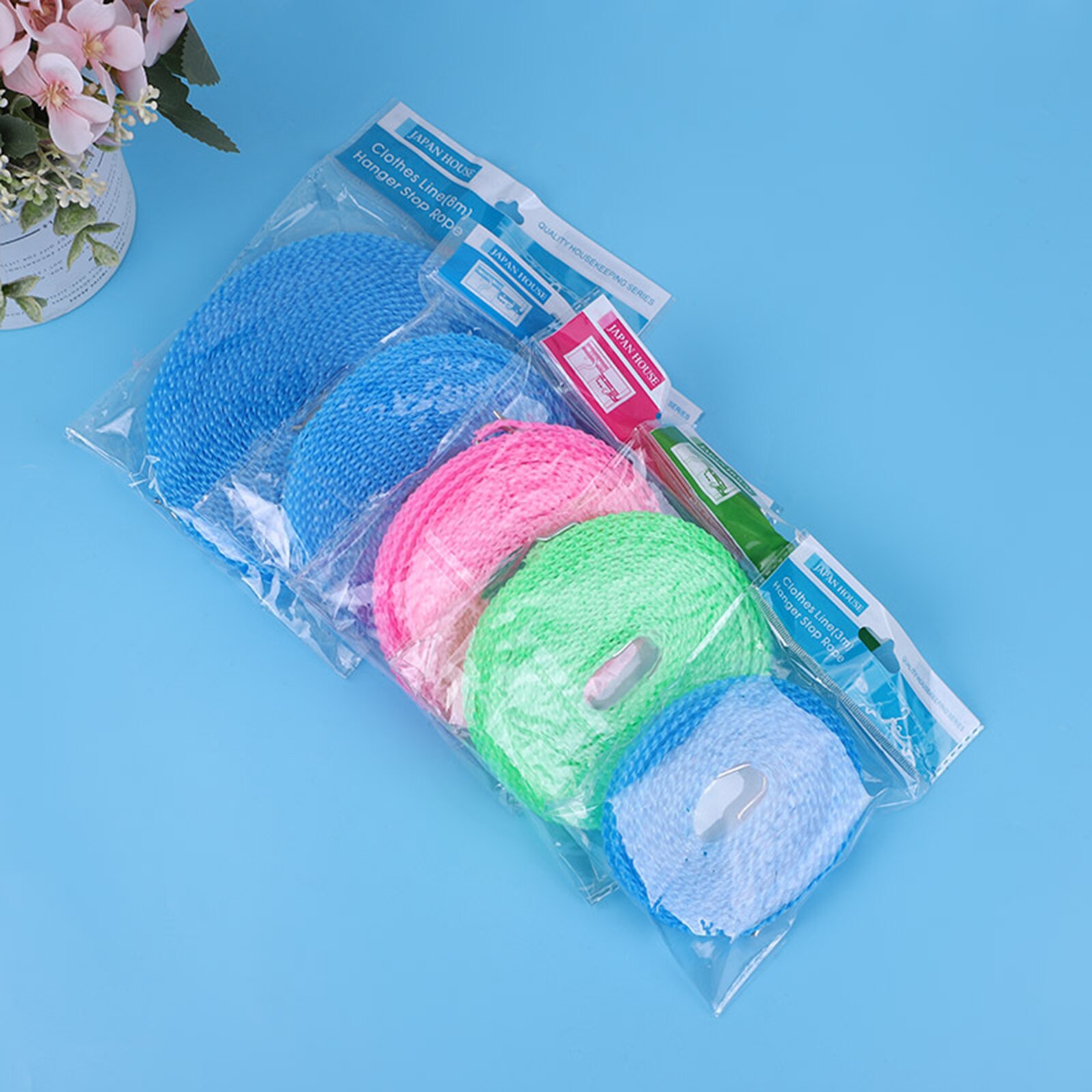 Non-slip Clothesline Outdoor Windproof Cloth Hanging Rope Portable Travel Retractable Rope Washing Line Drying Line