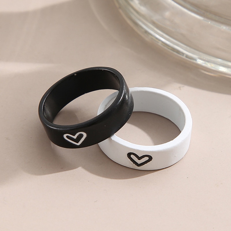 Eenvoudige Paar Ring Mannen En Vrouwen Ringen Combinatie Ins Wind Netto Rode Liefde Paar Ring Minnaar Ringen Voor Mannen