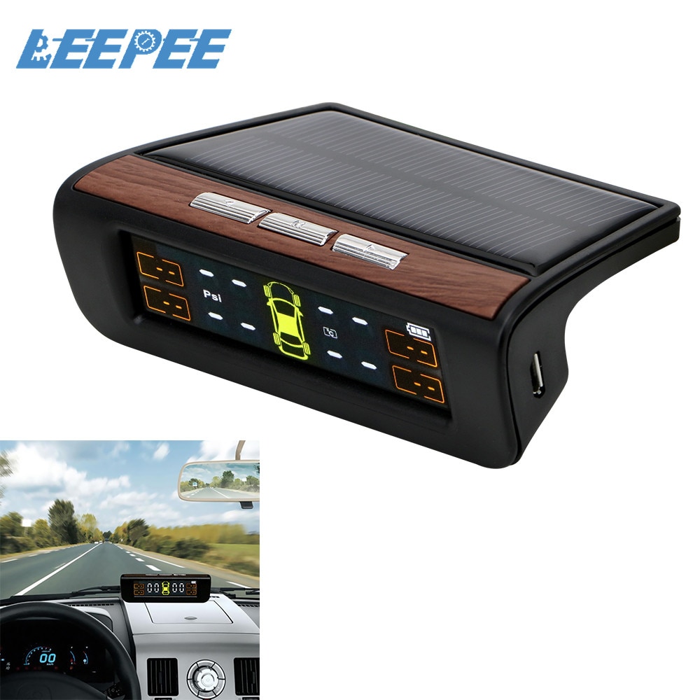 LEEPEE Digital LCD Display Tyre Pressure Monitoring System Auto Care Security Alarm Monitor Intelligent Tire Temperature Warning