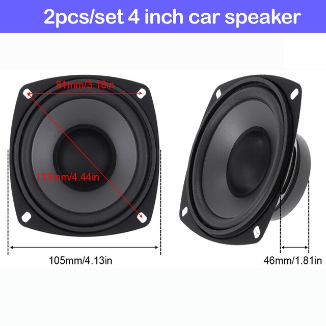 1pc/2 st 4/5/6 tum 400/500/600w 2 -vägs bil hifi koaxial högtalare fordonsdörr auto ljud musik stereo spelare högtalare för bil: 2 st 4 tum 400w