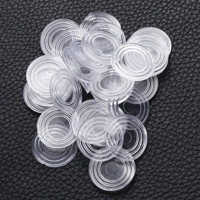 18/30pcs Round Shape Glass Table Non-Slip Soft Grip Pad Transparent Plastic Rubber Fixed Tempered Glass Furniture Accessories