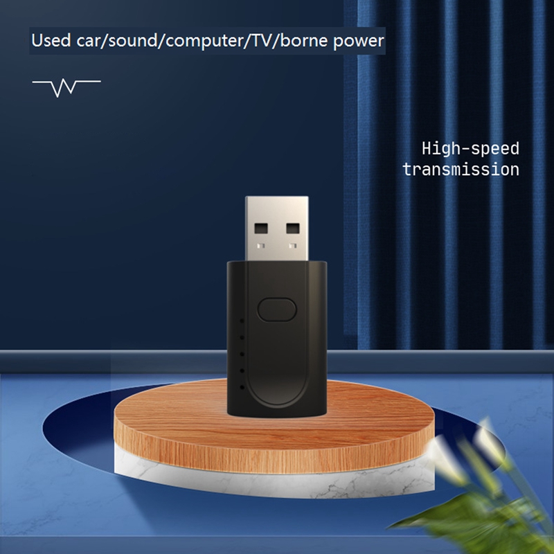 Adaptateur USB Bluetooth 5.1 4 en 1, adaptateur de voiture 3.5Mm AUX, sans pilote, adapté à Windows (Xp Vista 8 10 11)