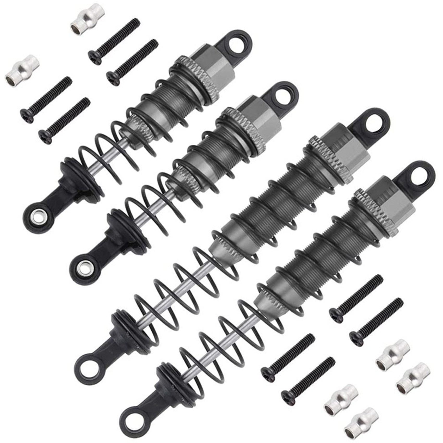 Amortisseur avant et arrière rempli d'huile en métal B78B-4X pour 1/12 Wltoys 12428 12423 pièce de mise à niveau sur chenilles de voiture RC, titane