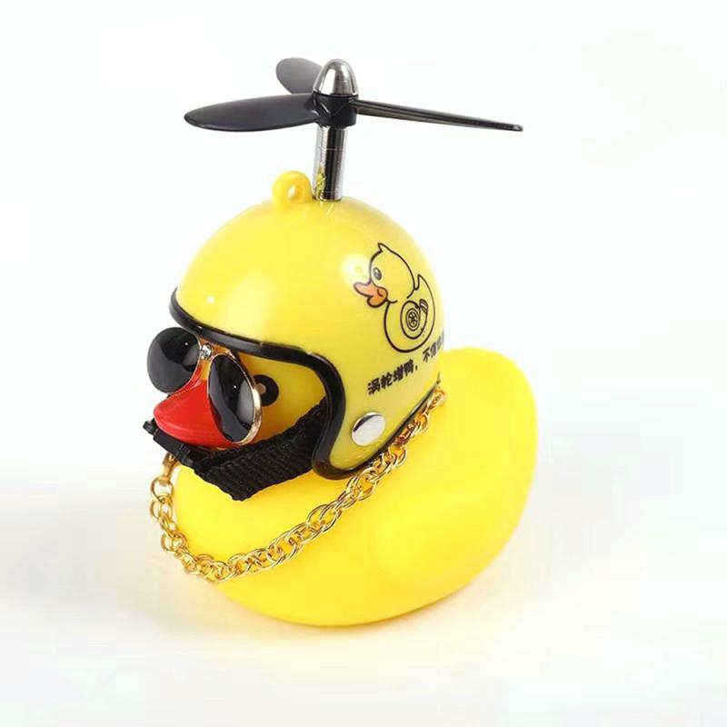 Coche pato con casco de viento roto, pequeño pato amarillo, Motor de bicicleta de carretera, accesorios de ciclismo sin luces: 01