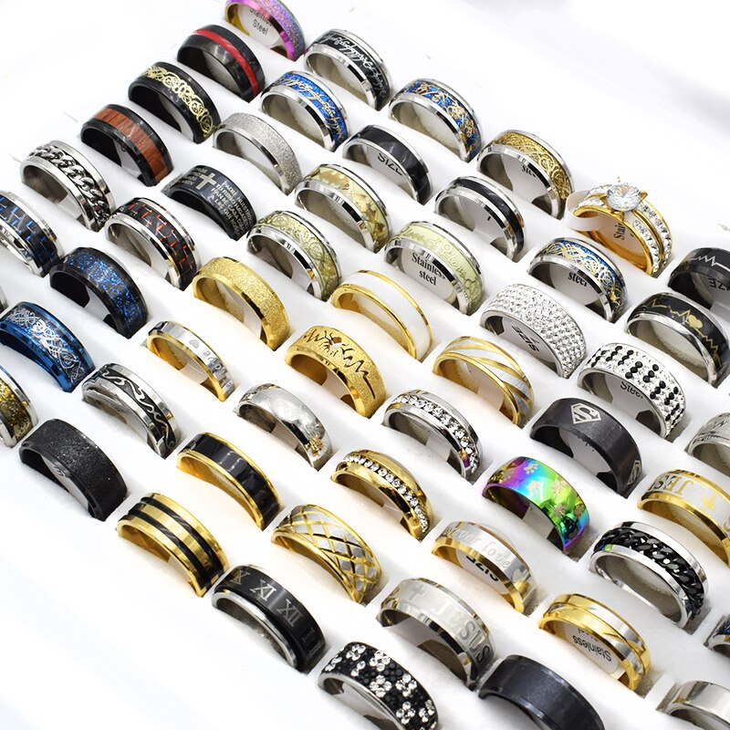 20 Stuks Mix Rvs Ring Sieraden Dragon Hart Verklaring Trouwringen Voor Vrouwen Mannen: 9