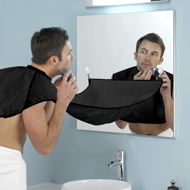 Male Beard Shaving Apron Care Clean Hair Adult Bibs Shaver Holder Waterproof Bathroom Organizer for Man