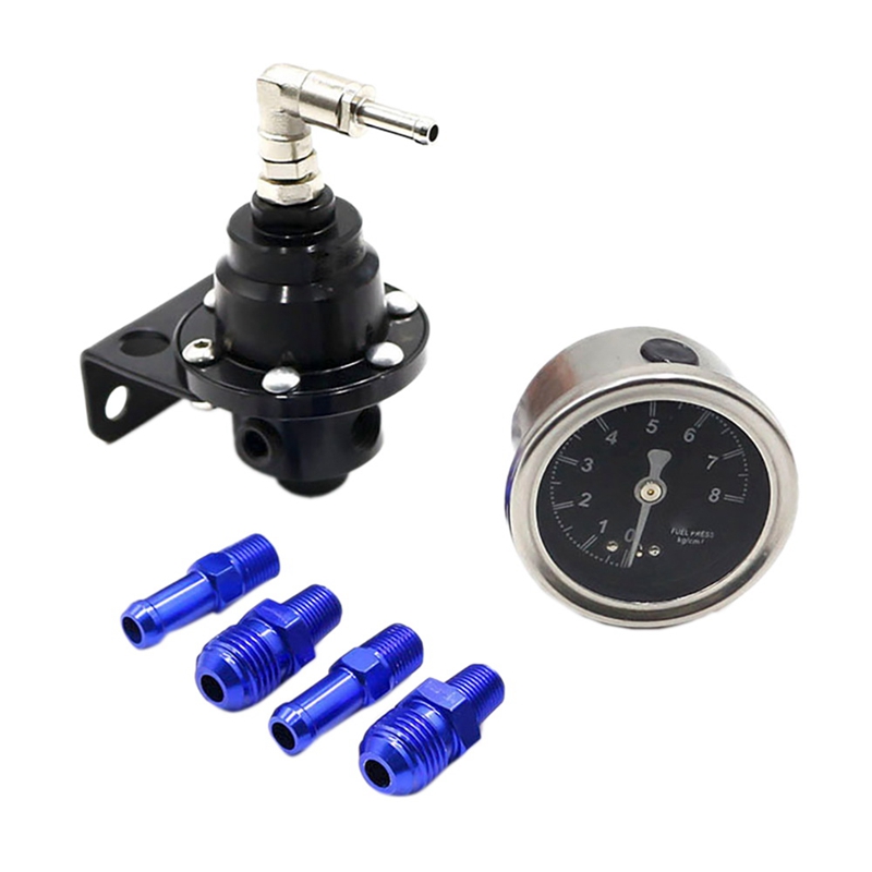 Car Fuel Pressure Gauge High Performance Adjustable Fuel Pressure Regulator: black