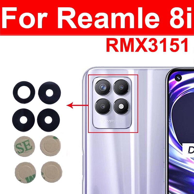 Terug Achteruitrijcamera Glas Lens Voor Oppo Realme 7 8 Pro 7i 8i 8S Global 5G Achteruitrijcamera lens Voor Realme 7pro 8pro Met Sticker Reparatie: ForRealme8i