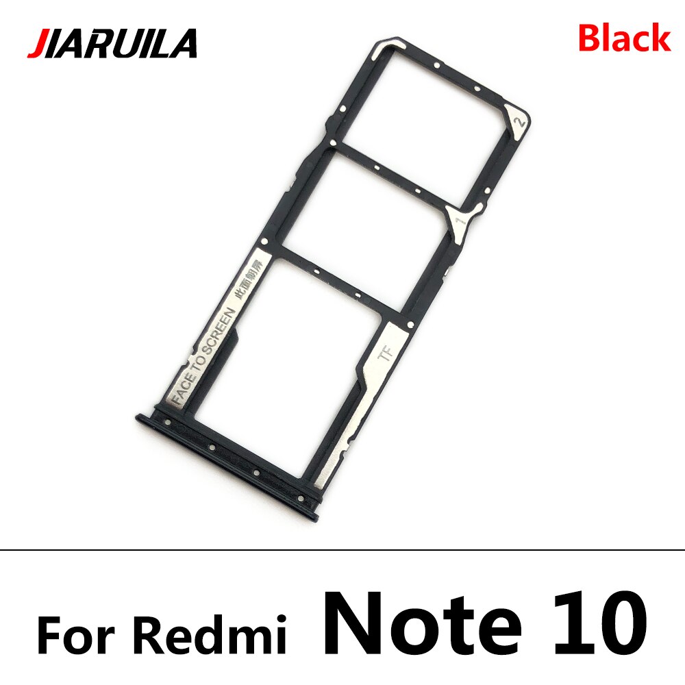 For Xiaomi Redmi Note 5 9 10 Pro 9S SIM Card Tray Socket Slot Holder Adapters Replacement Spare Parts: Note 10 Black