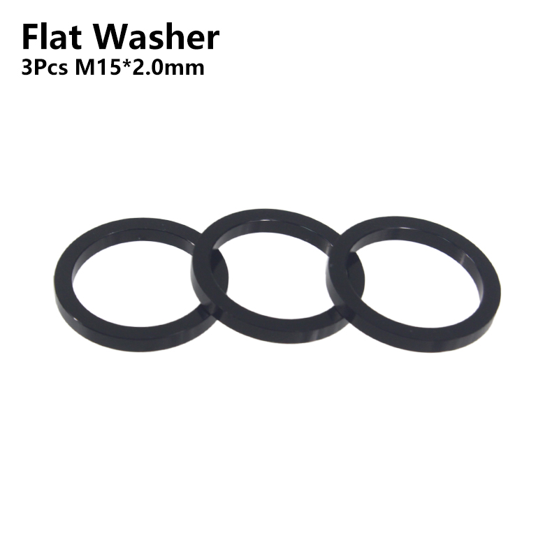 Fiets Steekas Wasmachine M15x0.5mm/1Mm/2Mm As Ringen M12x7.5mm Spacer Fiets Hubs Buis As Spiesjes spacer Platte Conische Wasmachine: 3Pcs M15x2mm Flat