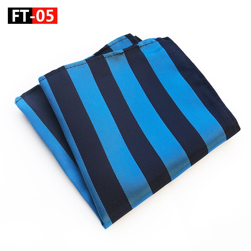 Mouchoir de poche bleu gris jaune #39 pour homme, mouchoir imprimé à rayures, mouchoir en soie et polyester, pochette de travail, serviette de poitrine 25*25cm