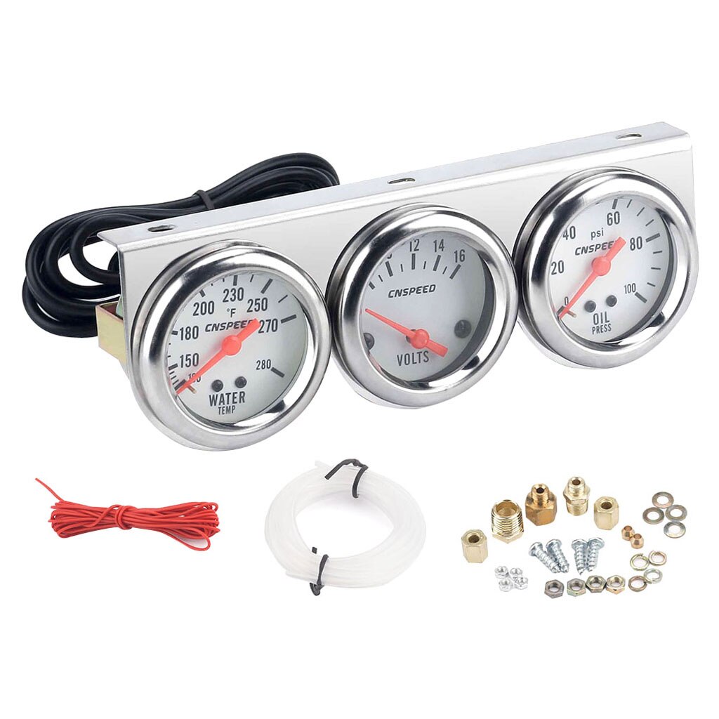 2Inch 52mm 12V Electric Water Temp + Oil Pressure + Voltage Meter Gauge Car