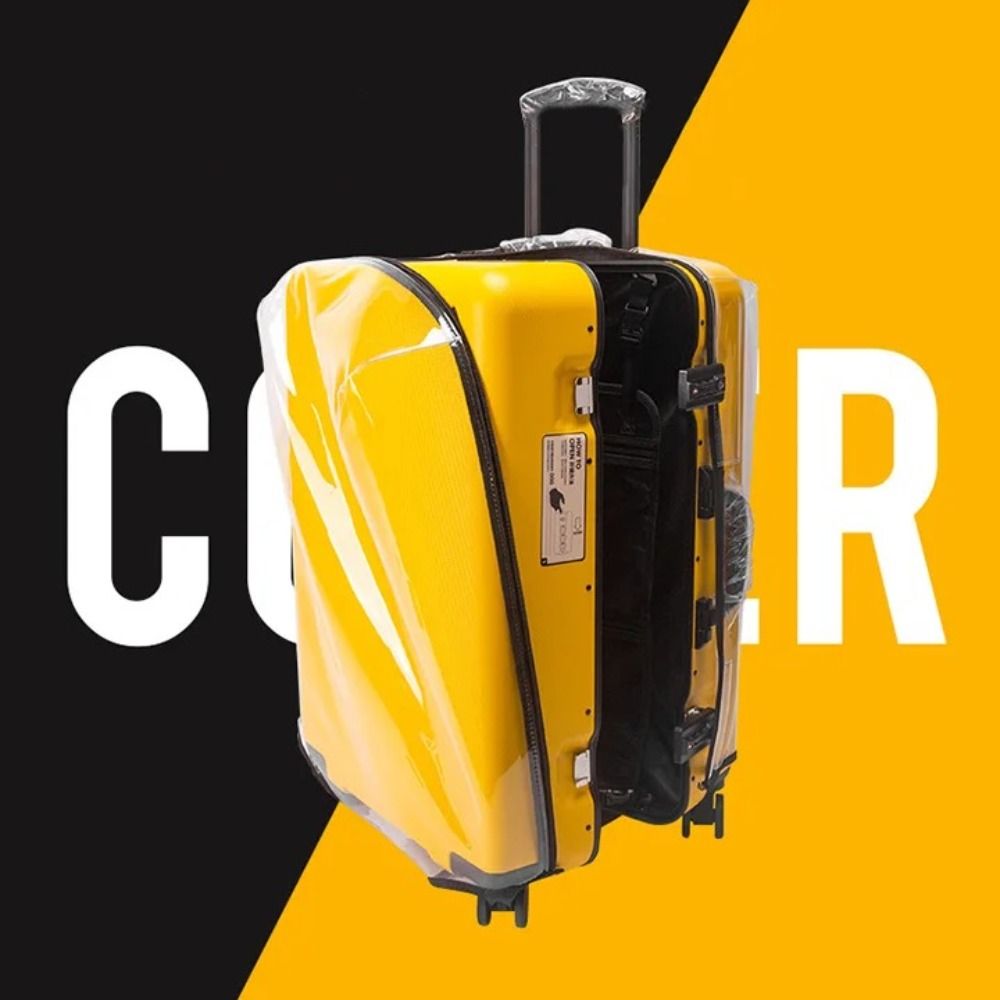 Capa de mala transparente em pvc, sem necessidade de desmontagem, resistente ao desgaste, à prova de poeira, acessórios de viagem à prova d'água