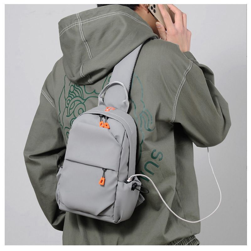 Bolso de pecho de negocios para hombre, mochila multifuncional de tela Oxford de , Color sólido, transpirable, para ordenador de ocio, novedad