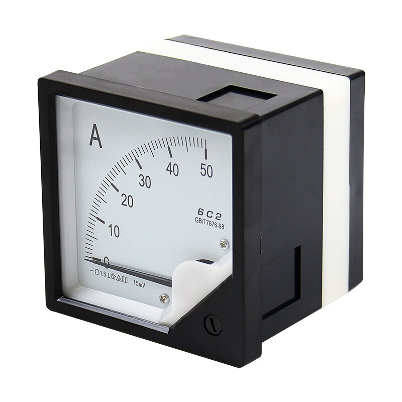 Pointer type DC Amper Meter Analog Panel Ammeter AMP Current Meter Accuracy 1.5 Square 80mm x 80mm 6C2 -A