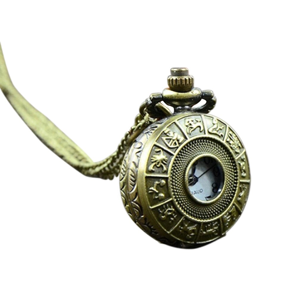 Fickur retro vintage steampunk kvarts halsband carving hänge kedja klocka fickur herr och kvinnors halsband klockor
