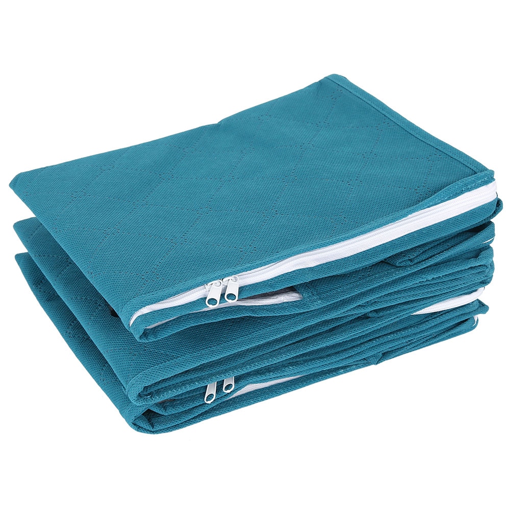 3pcs Non-woven Foldable Storage Box Portable Clothes Organizer Tidy Pouch Suitcase Home Storage Box Quilt Storage Container Bag