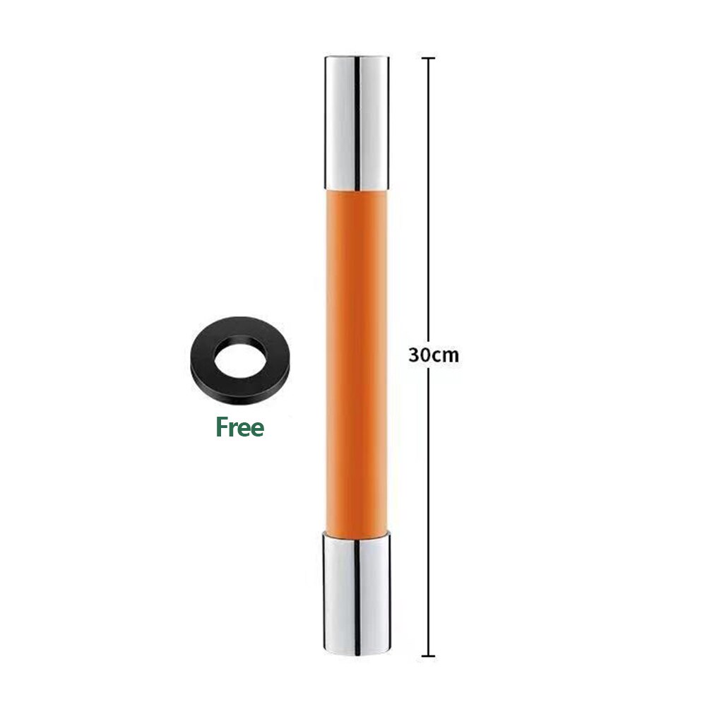 Faucet Extension Extender Flexible Hose Silicone Tube Universal Interface 360Degree Water Tap Extension Hose Kitchen Accessories: Orange-30cm