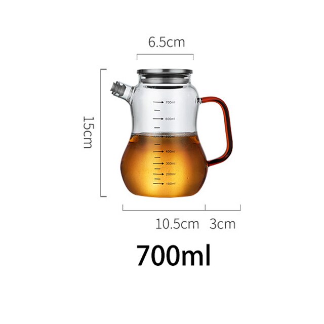 Bouteilles d'huile en verre, épices, assaisonnement, sauce soja, bouteille de stockage, condiment, distributeur d'huile , accessoire de cuisine: 700ML