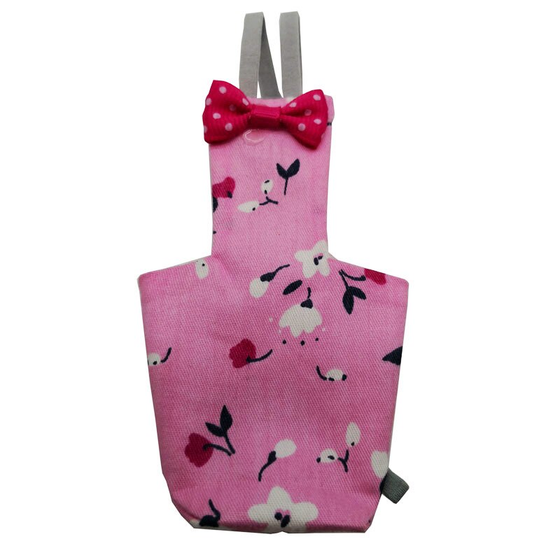 Pañales coloridos con pajarita para loros, ropa impermeable, Bonito traje de vuelo con Floral de palomas y frutas, mascota pequeña mediana: Pink / M